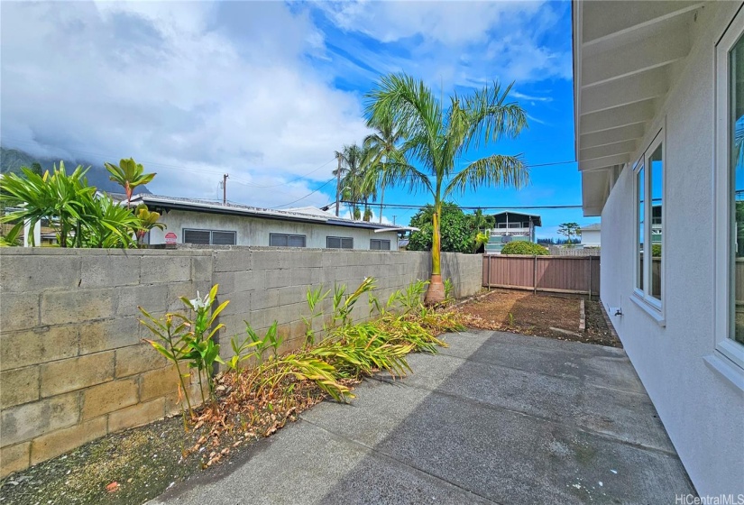 There are concrete sidewalks and slabs that encompass most of exterior of the improvements.