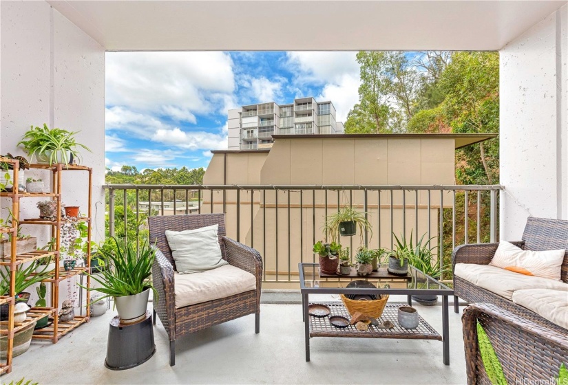 Spacious lanai to relax and unwind in at the end of day