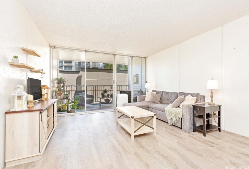 Inviting living room with new floors installed in 2022