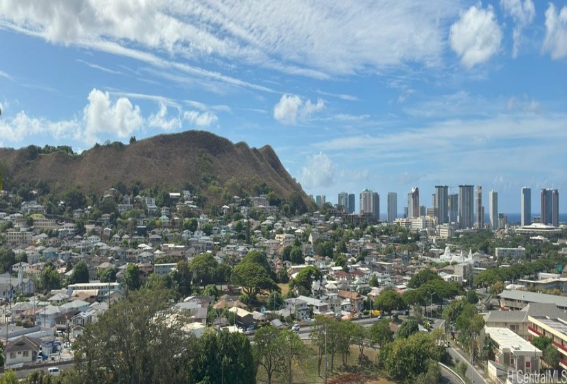 View of Punchbowl from lanai.