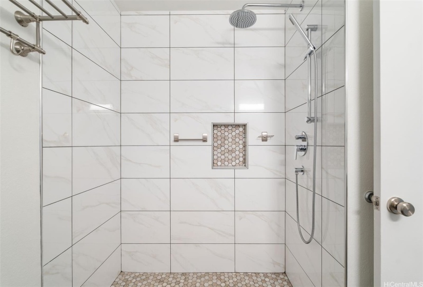 Gorgeous hallway bath renovation!