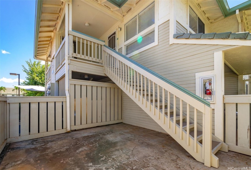 Tons of storage on your private downstairs patio lanai. Go upstairs to your newly renovated 3B