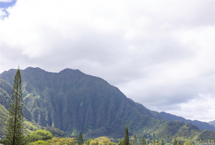 Beautiful view of the Ko'olau mountains from your front door