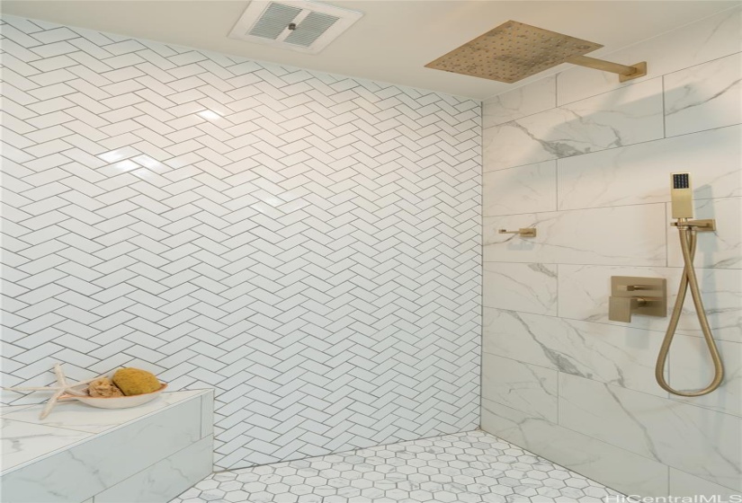 You will feel pampered in this spa inspired bathroom