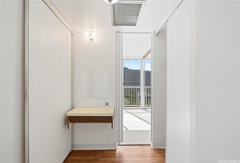 Closets and powder room.