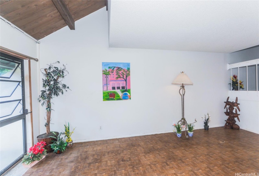 Vaulted ceilings enhance the architecture of the home