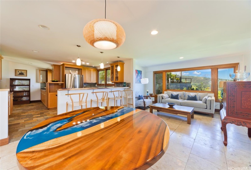 Open concept family entertaining area