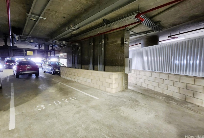 parking close to the entrance equipped with EV charger with overhead storage for extra storage space- close to the entrance