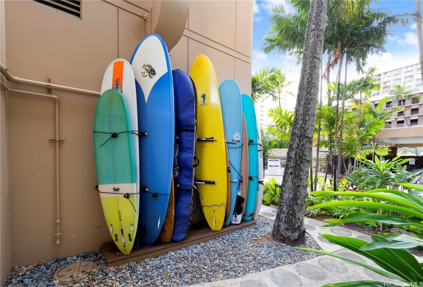 surfboard storage area