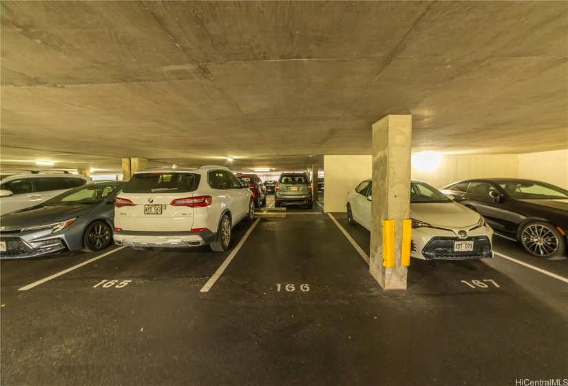 Reserved secured covered parking stall