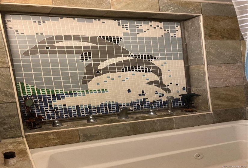 AwardWinning JetTub,DolphinMuralSlate Master bath