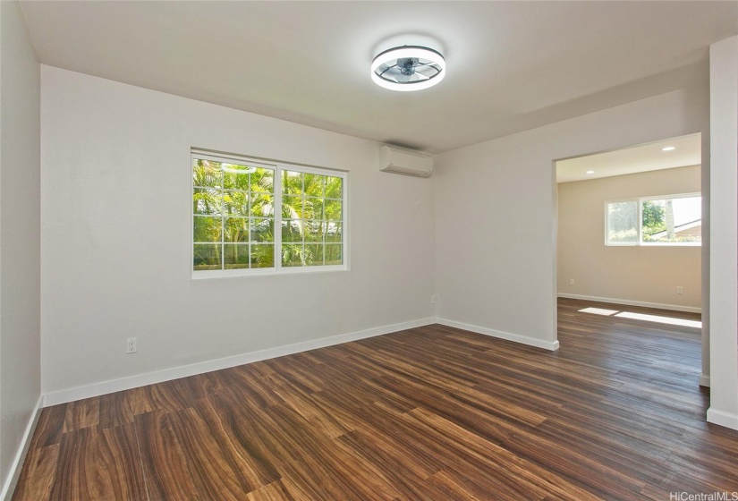 Dining area with modern ceiling fan light fixture