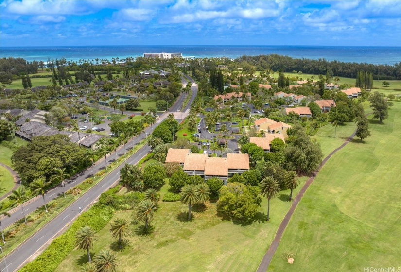 Overview of the property with Turtle BayResort on the coastline