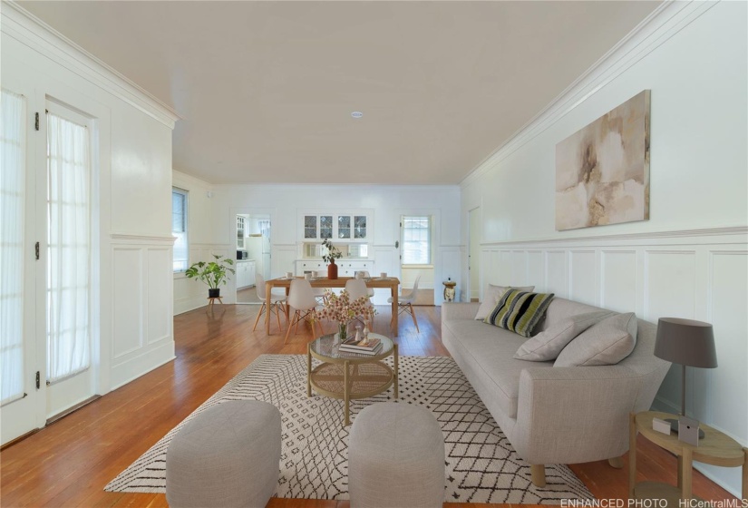 Enhanced - High ceiling grand living room