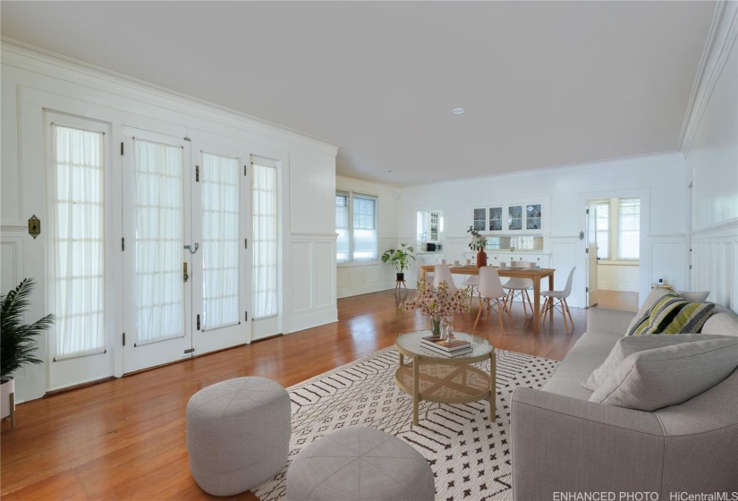 Enhanced - Grand living room with high ceiling