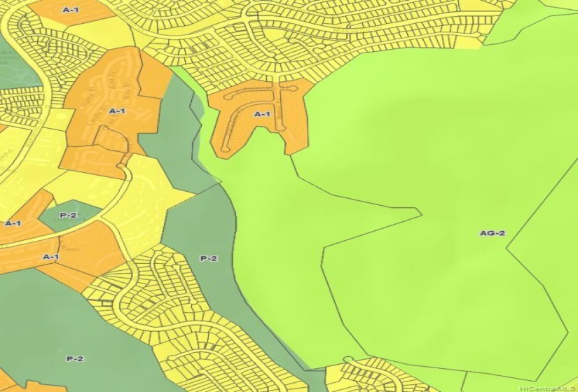 C&C ZONING MAP shows property is predominately zoned AG-2, with a portion in P-2.