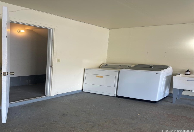 Extra storage space , washer and dryer from the garage