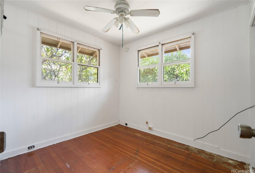 Hard wood floors bedroom in main living