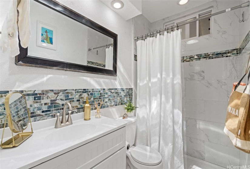 Renovated Main Full Bathroom with sun tunnel