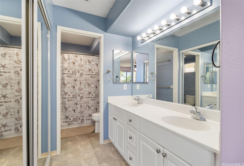 Primary full bath and walk in closet.