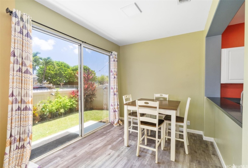 Convenient glass sliders to your backyard garden.