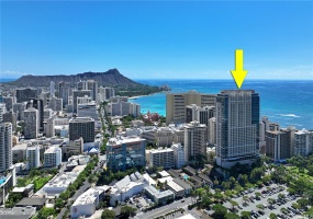 Ka Lai'i Waikiki Beach (fka Trump International Hotel & Tower) majestically stands in Waikiki.