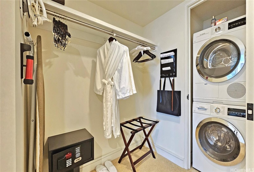 Walk-in Closet with Laundry and Safe.