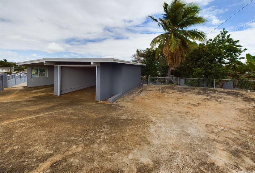 Property carport and open area