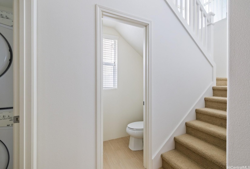 The half bathroom on the main level.