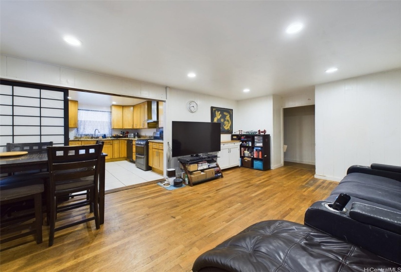 Living room and kitchen