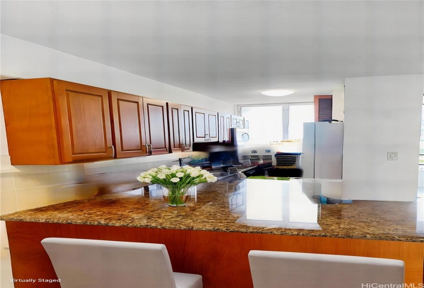 Virtually staged kitchen