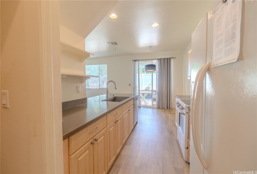 Kitchen from garage entryway