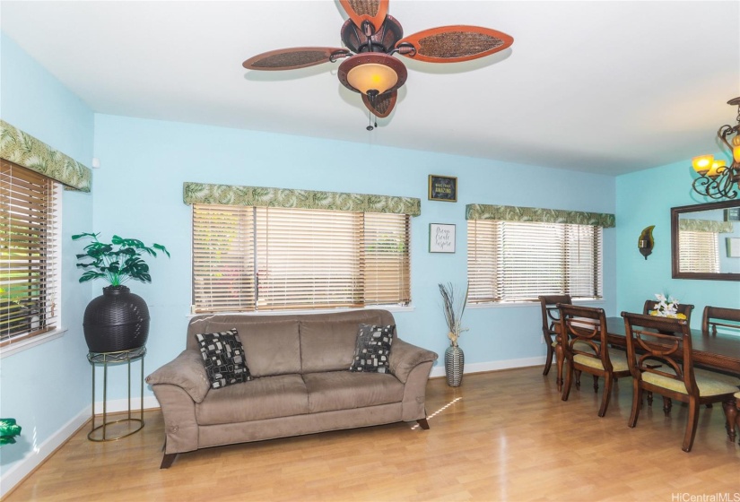 Front living room with dining area