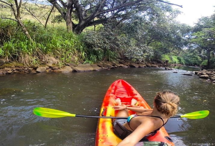 You can paddle from the ocean to the beginning of lot 26 or from property to the ocean. Whatever floats your kayak