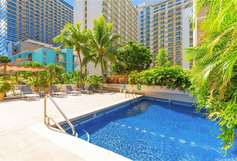 Take dip in the pool, or head to the beach