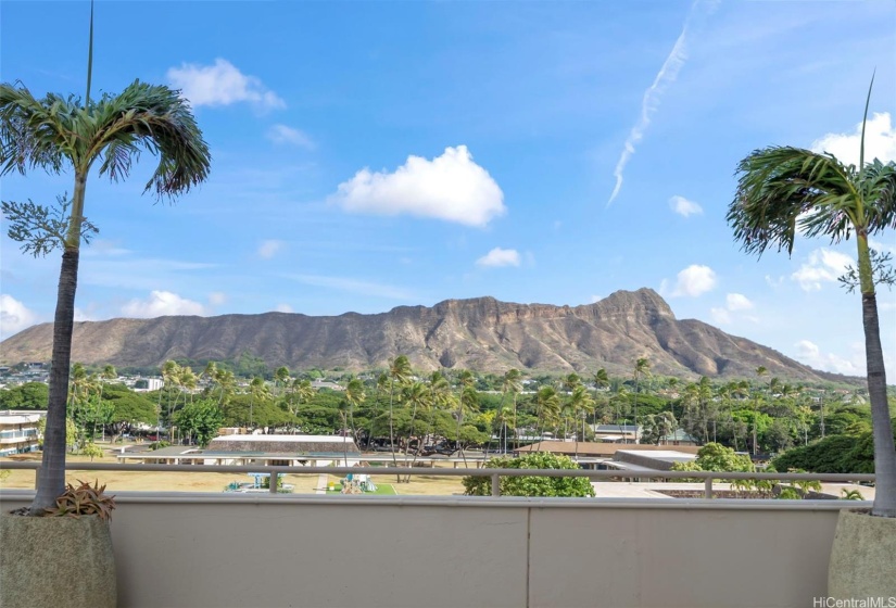 Unobstructed view of Diamond Head from outdoor lanai area.