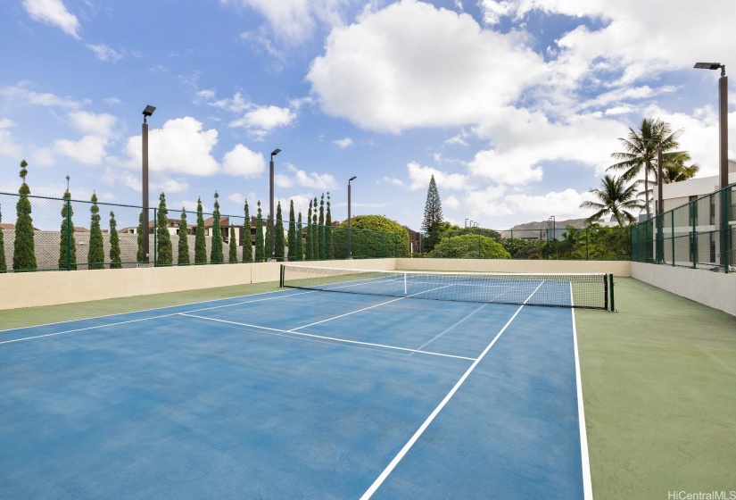 The tennis courts also lined for pickleball, perfect for an after work session!