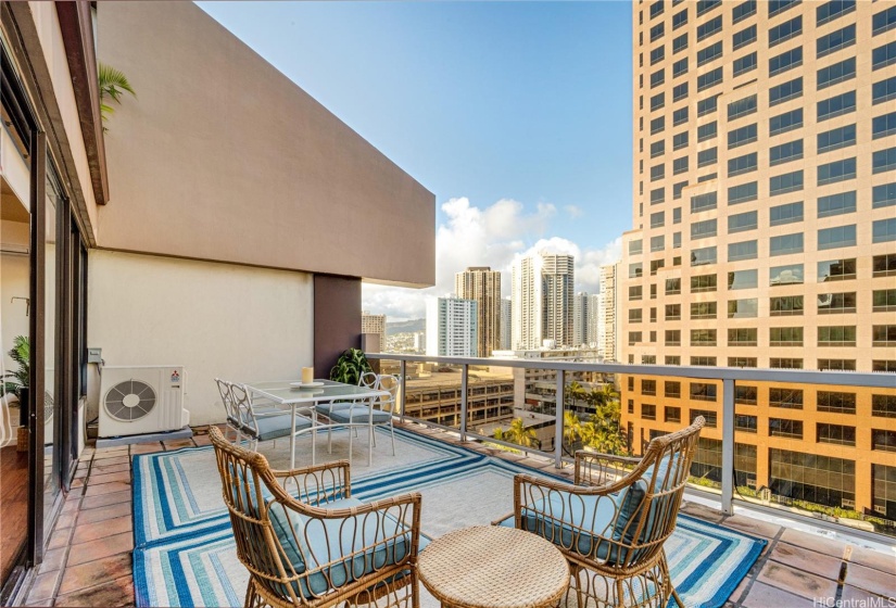 Spacious Lanai, Faces North with Less Direct Sun