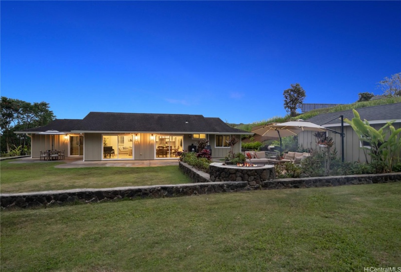 Back view towards house