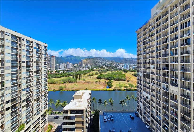 City, mountain, golf course, and canal views from your lanai