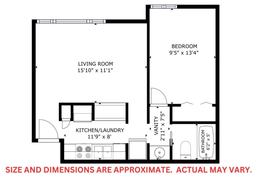 Size and dimensions are approximate, and actual may vary.  Buyer and buyer's agent should confirm dimensions.