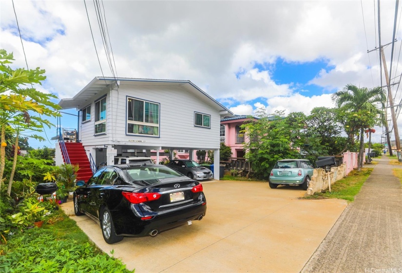 3 Car Carport w/3 open parking for extra Cars