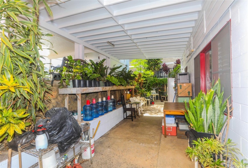 Covered area between Carport and 2-Story House