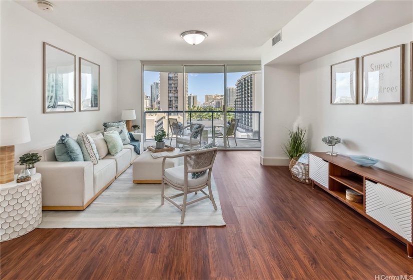 Airy, Bright, Preferred East Facing rarely available unit at Allure Waikiki. New flooring, new carpet!