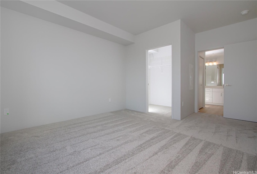 Primary bedroom with closet view