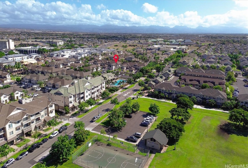 Aerial view of the park/community