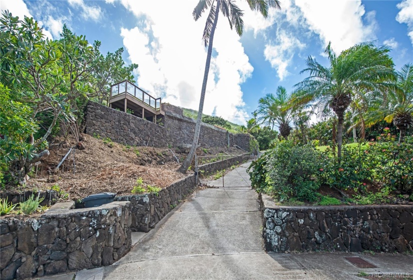 A gentle slope driveway and wall improvements are already in place.