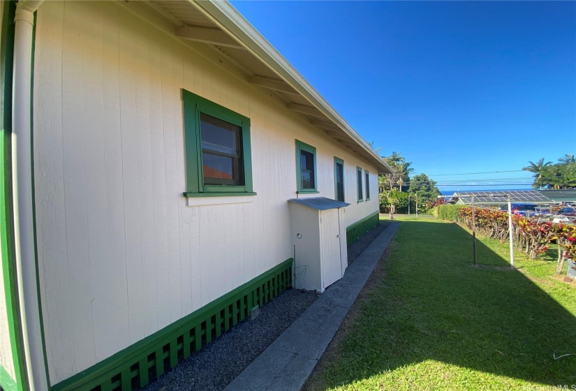 Spacious yard front, back & side.