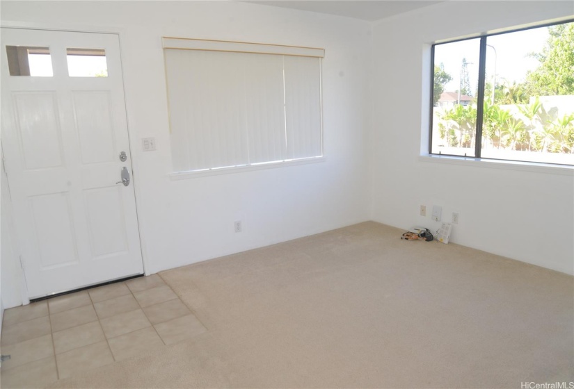 Living room at entry of the home.