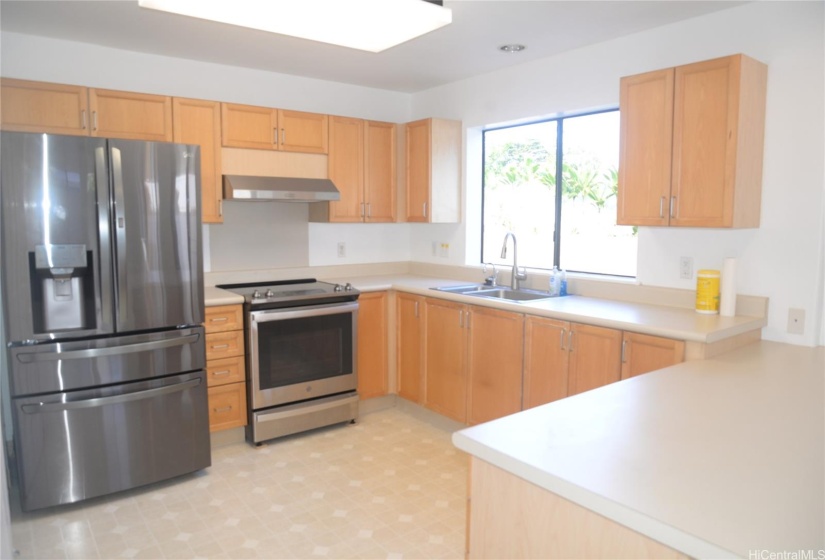 View of kitchen from hallway.